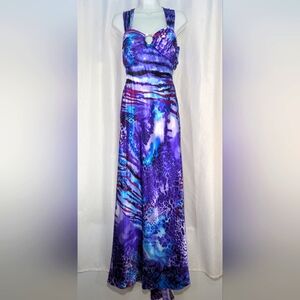 Blondie Nites by Stacy Sklar Bold and Exotic Maxi Dress, Multicolor, Size 3